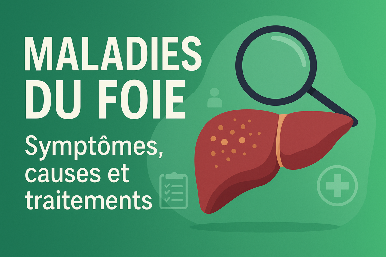 Illustration sur les maladies du foie avec symptômes, causes et traitements